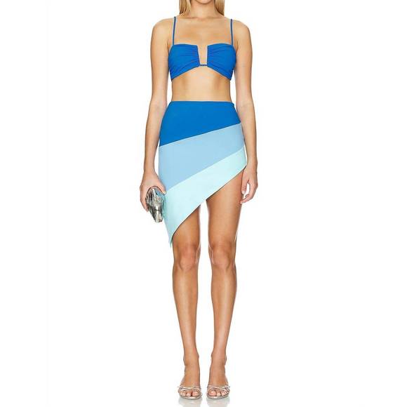 NEW SUSANA MONACO color block sarong two way skirt in la playa - Picture 1 of 3